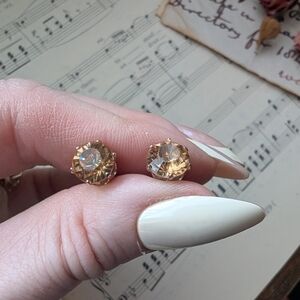 Amber Crystal Stud Earrings - Women Jewelry